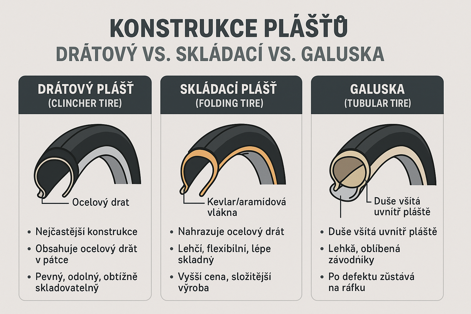 Konstrukce plášťů