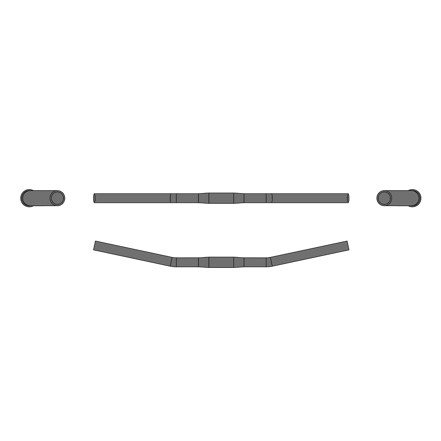 ERGOTEC Flat Bar 25,4/600mm 12° stříbrná