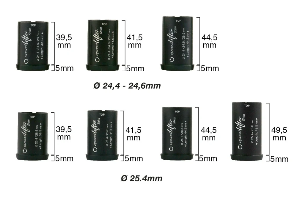 by.schulz Speedlifter A-Head reducing sleeves 24,4 / 24,6x41,5 mm černá