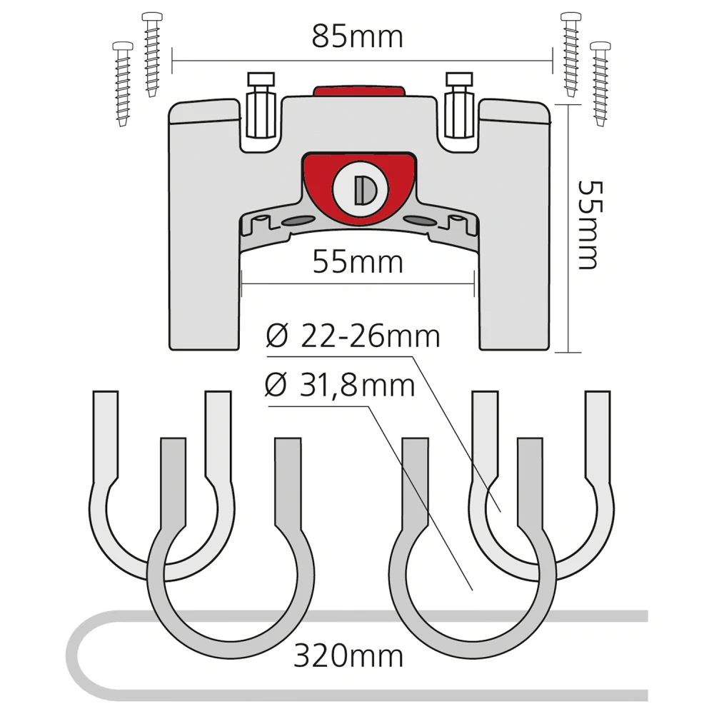 KLICKfix Handlebar Adapter Universal with Lock
