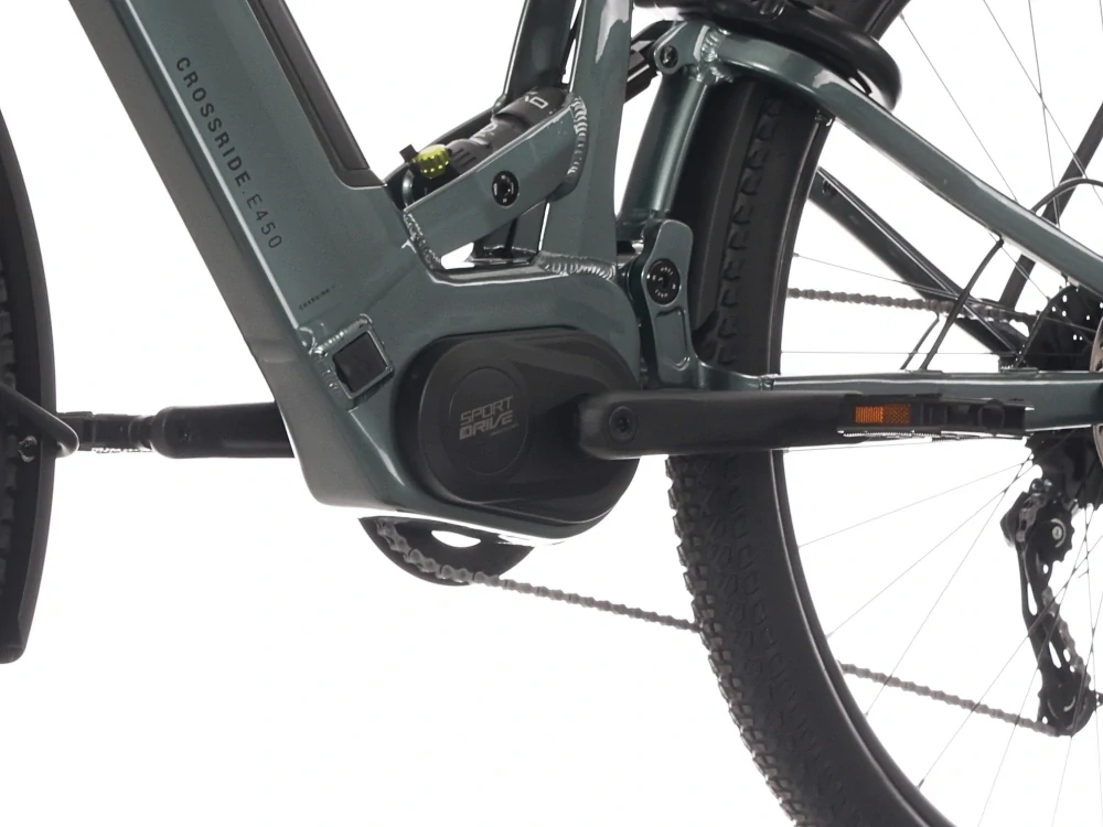 Rock Machine Crossride e450 FS Touring olivová (165–175 cm)