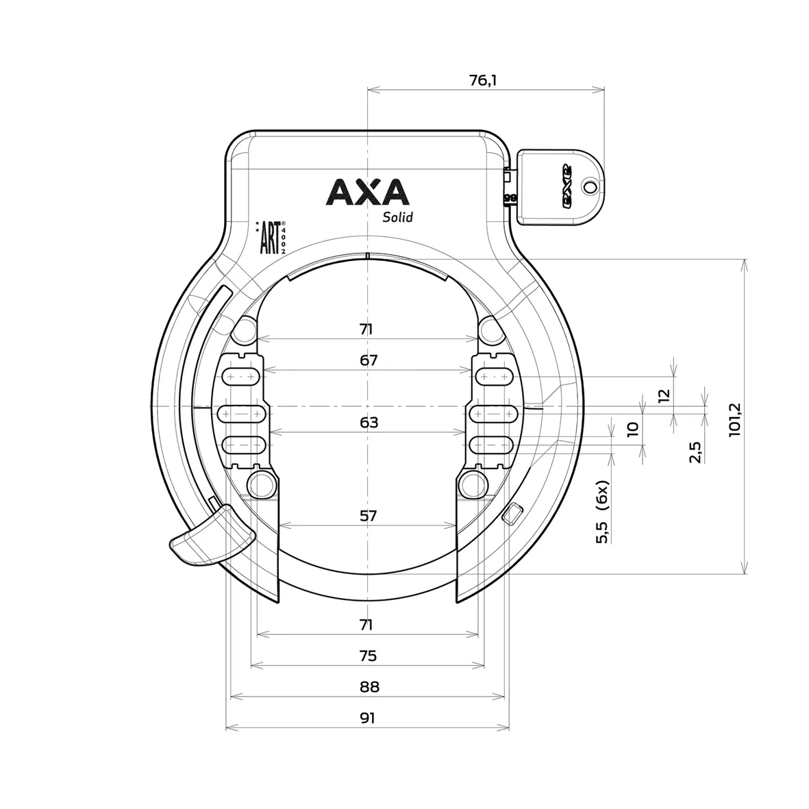 AXA Solid Retractable černá