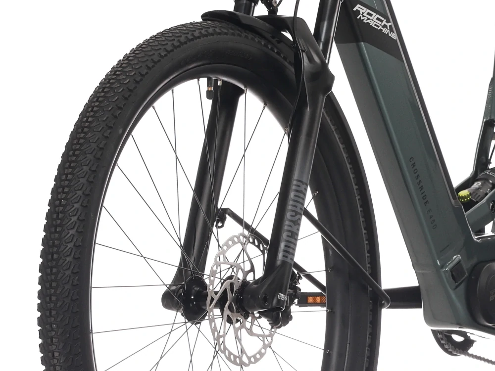 Rock Machine Crossride e450 FS Touring olivová (165–175 cm)