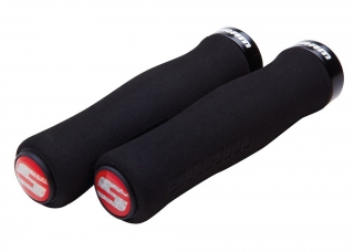 SRAM Locking gripy tvarované pěnové 129mm černé s černou objímkou a s koncovkami řidítek