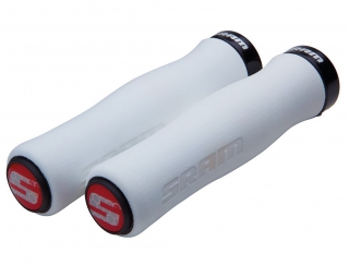 SRAM Locking gripy tvarované pěnové 129mm bílé s černou objímkou a s koncovkami řidítek