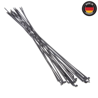 Drát výpletu kola Buchel Nirosta M 2x260 mm černý nerez + poniklovaný nipl 12mm