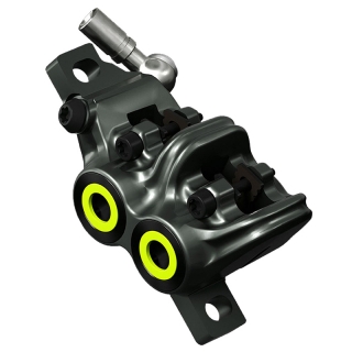 Magura Caliper MT7, mystic grey, cover neon yellow, rotatable tube connection, incl. brake pads, from MY2015 (PU = 1 piece)