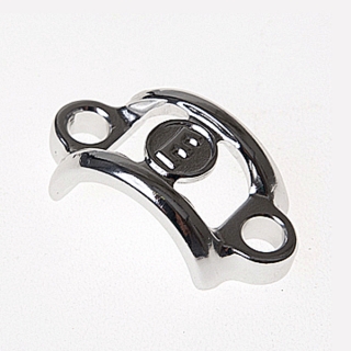 Handlebar clamp aluminum, chrome polished, without screws (PU = 1 piece)