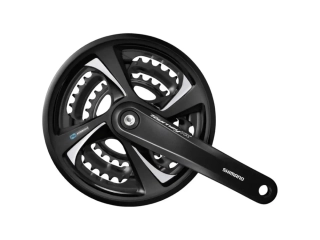Shimano TOURNEY FC-TX801, 170 mm, 48x38x28z, 3x7/8r, s krytem černé